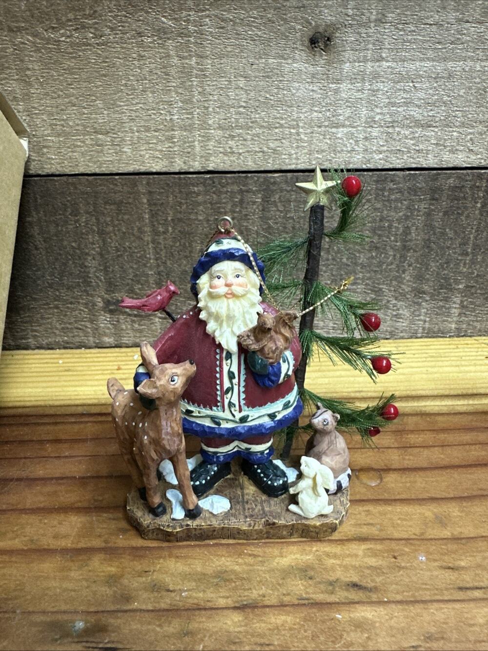 Demdaco Woodland Friends Santa Ornament New In Box